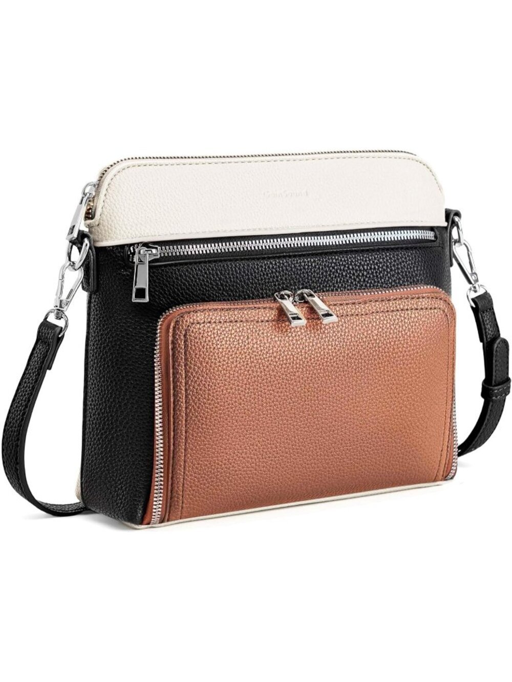 Women's Brown Vegan Leather Small Crossbody Shoulder Purses with RFID Wallet